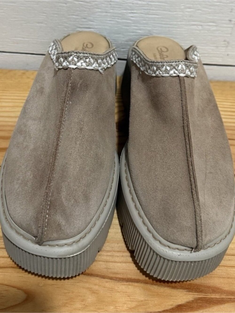 Carlo Pera Women’s Taupe Suede Comfort Mule Slip-On Platform EU 38